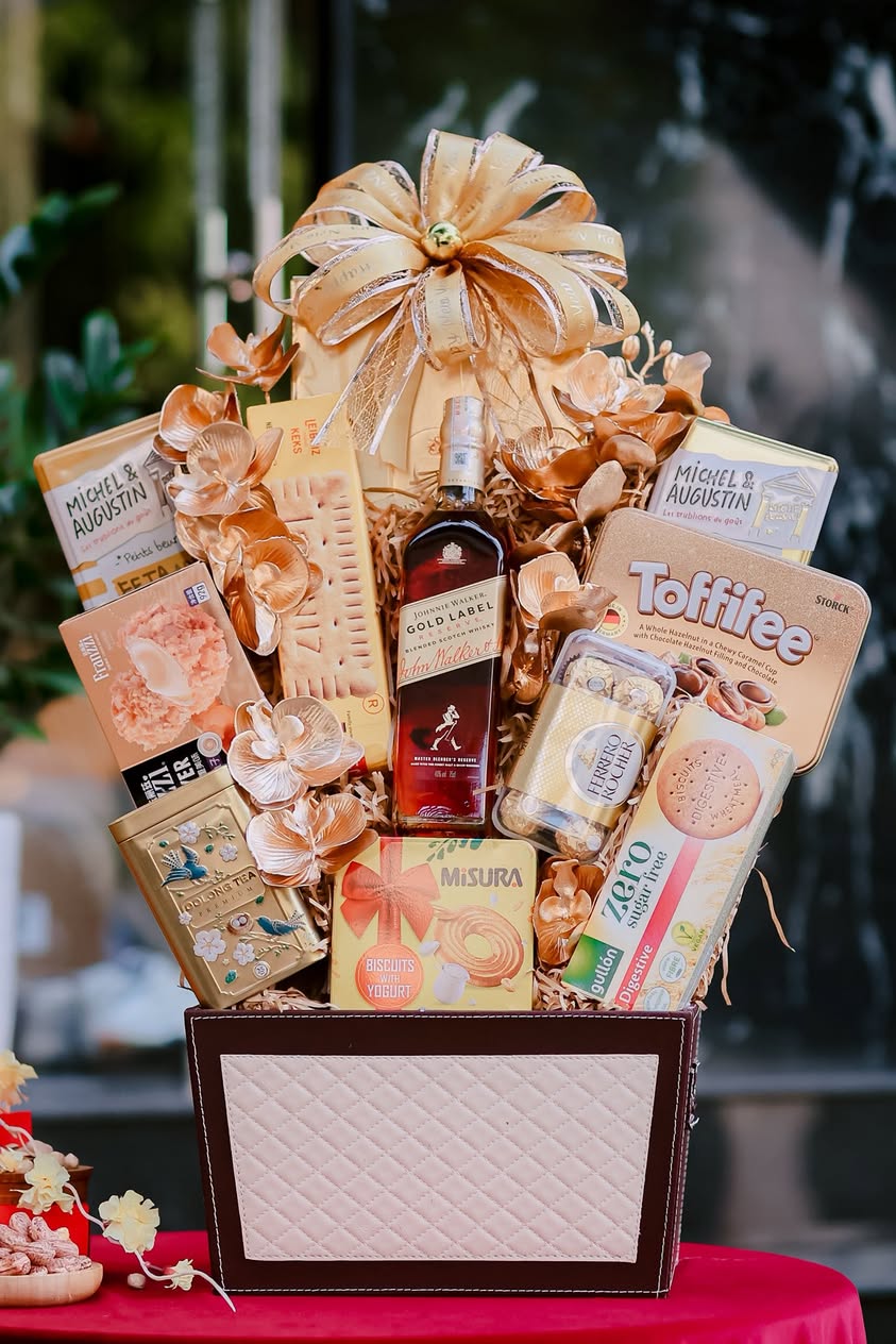 Giỏ Quà Tết Gold Label Cao Cấp – Tinh Hoa Sum Vầy, Trao Gửi Đẳng Cấp
